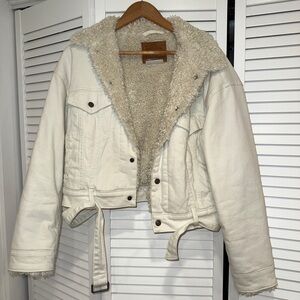 Levi's Cream Teddy Jacket with Sherpa Lining